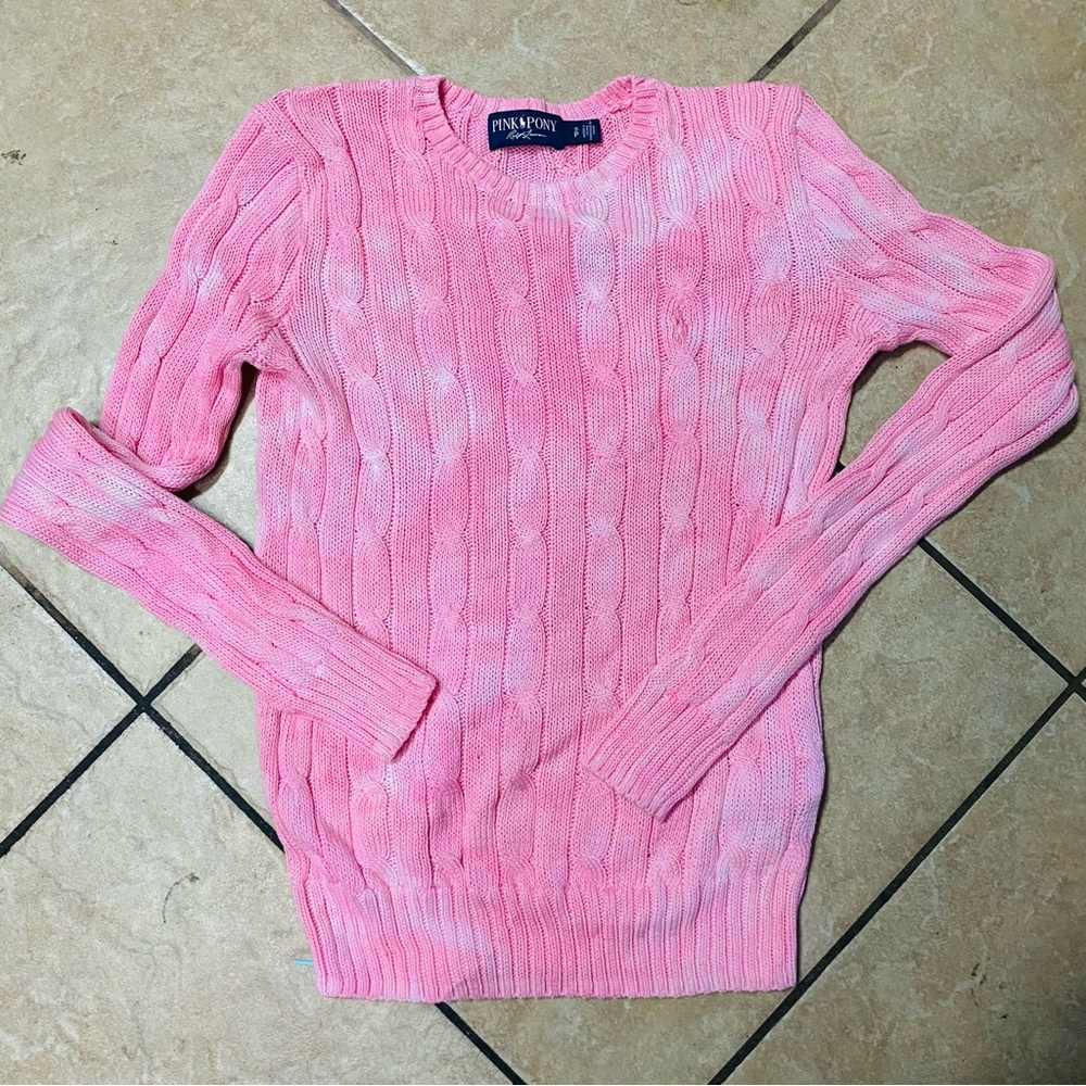 Pink Rose Vibrant Pink Cable Knit Sweater